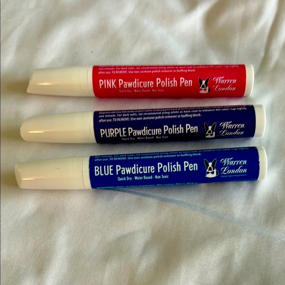 Warren London Pawdicure Polish Pen Set of 3 Colors (Pink, Purple, Blue)